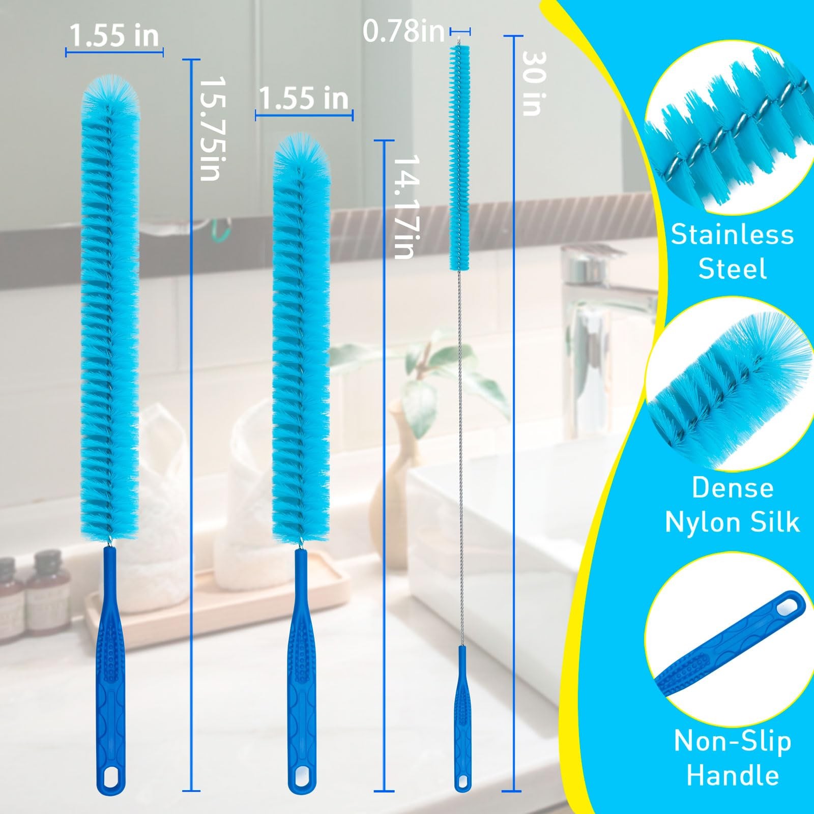 Dryer Vent Cleaner Kit,Dryer lint Brush 3Pack Home Improvement Essential Clea