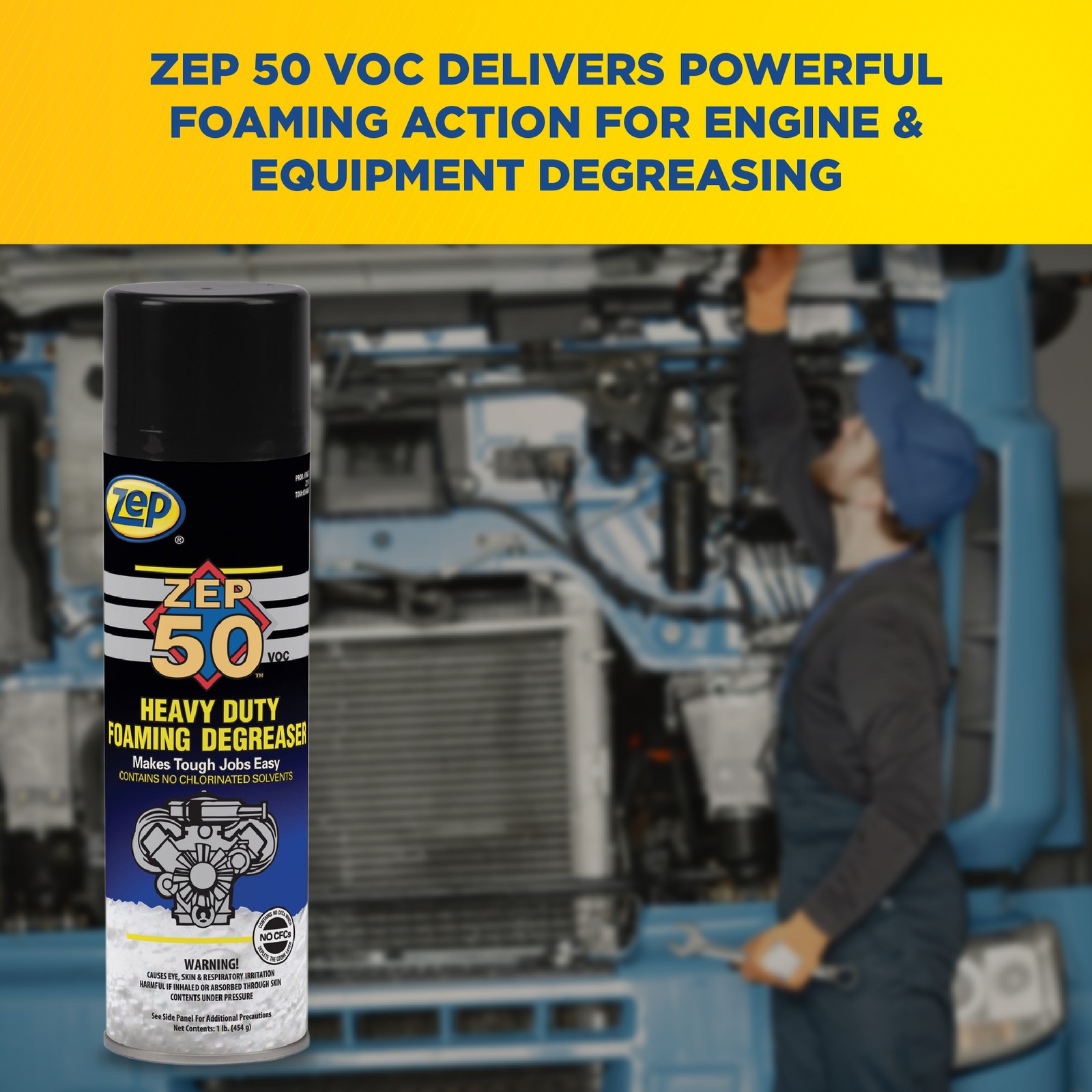 Zep 50 VOC Heavy Duty Foaming Degreaser 16 Oz (Case of 12) 361301