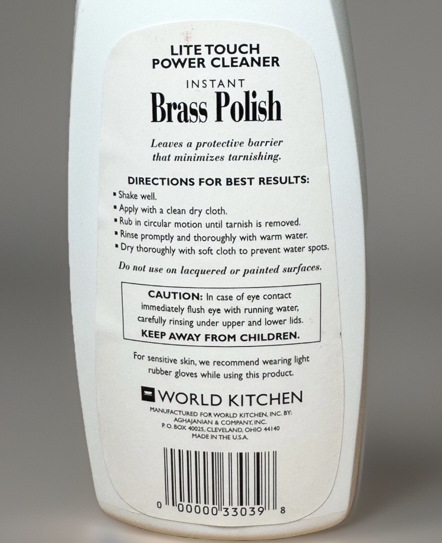 World Kitchen Instant Brass Polish 16 fl oz NEW Discontinued Corningware