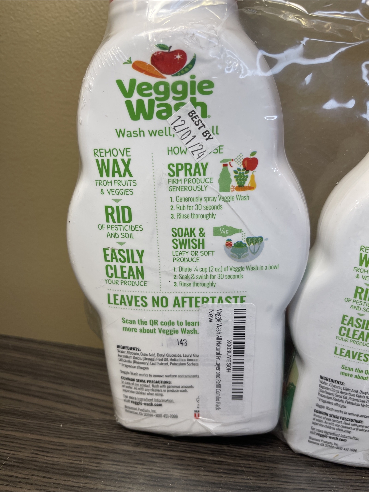 Citrus Magic Veggie Wash – 16oz Spray Bottle And Organic 32 fl oz Refill Bottle