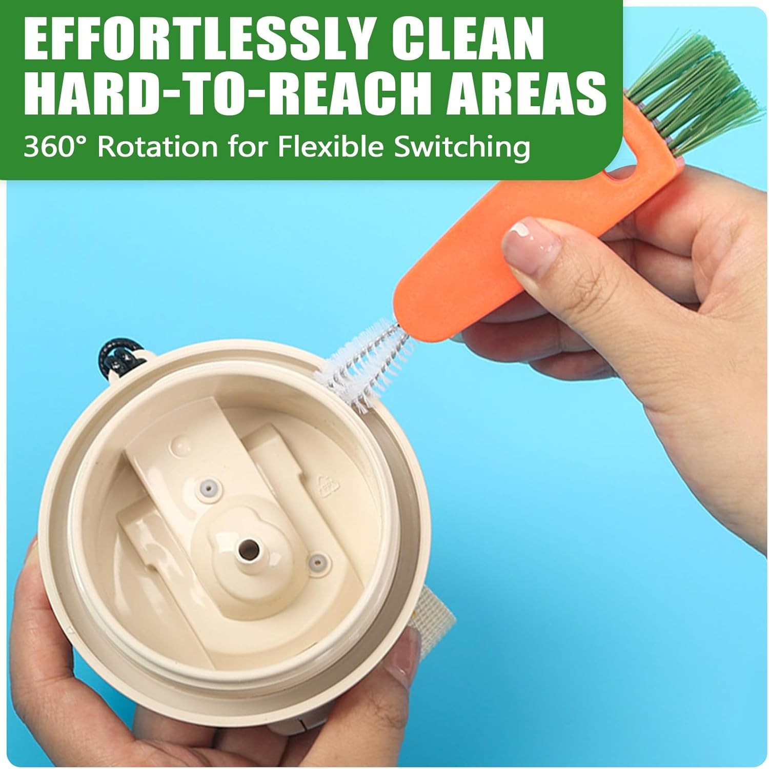 1PCS Bottle Brushes 3 in 1 Cup Lid Gap Cleaner Crevice Cleaning Brush