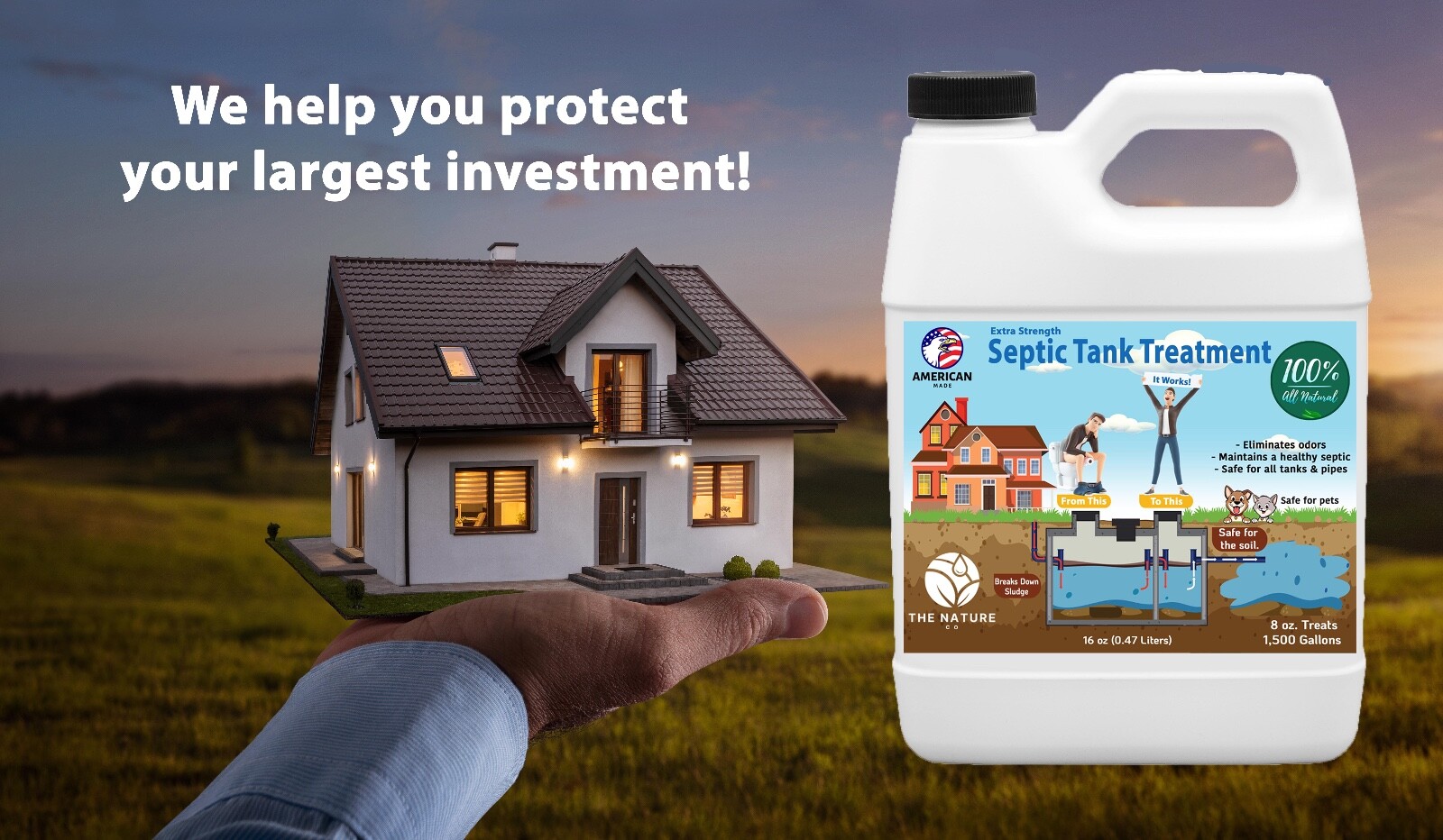 All Natural, Extra-Strength Septic Tank Treatment – Eliminates Odor!!