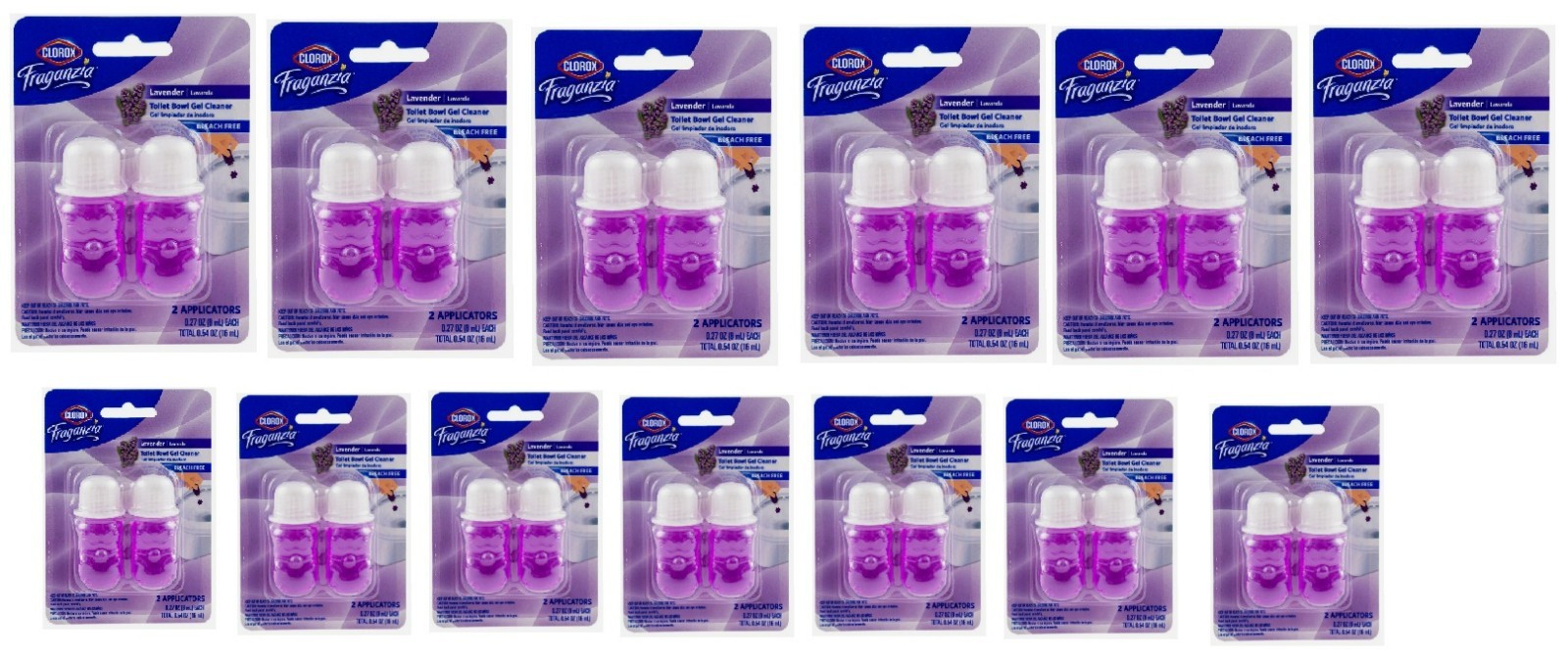 Clorox Fraganzia Bleach Free Toilet Bowl Gel Cleanser Lavender- 11 packs