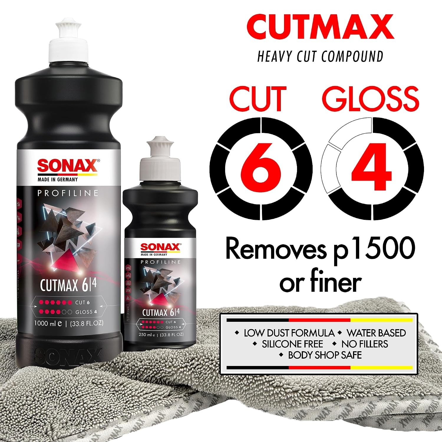 SONAX CutMax Cutting Compound 246300 | Paint Correction for Removing Deep Scratc
