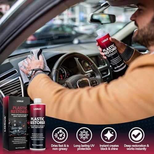 Plastic Restorer for Cars, Black Trim Restorer – Restores Faded Plastic,