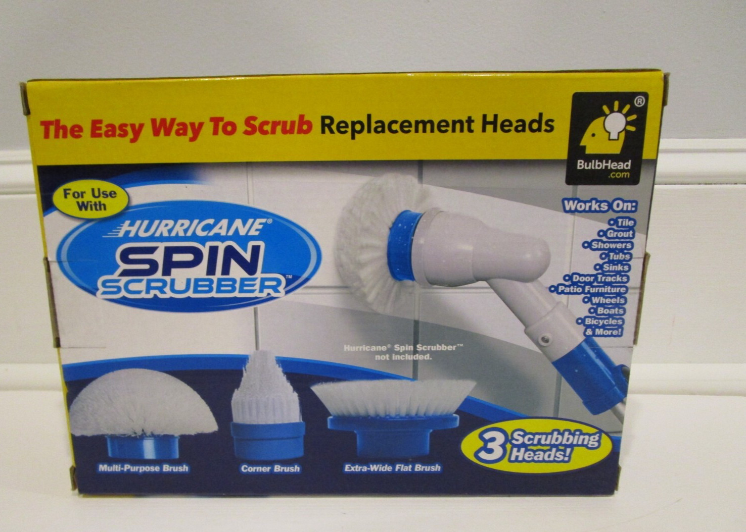 New Replacement Brush Heads For Hurricane Spin Scrubber Multi-Function Set Of 3
