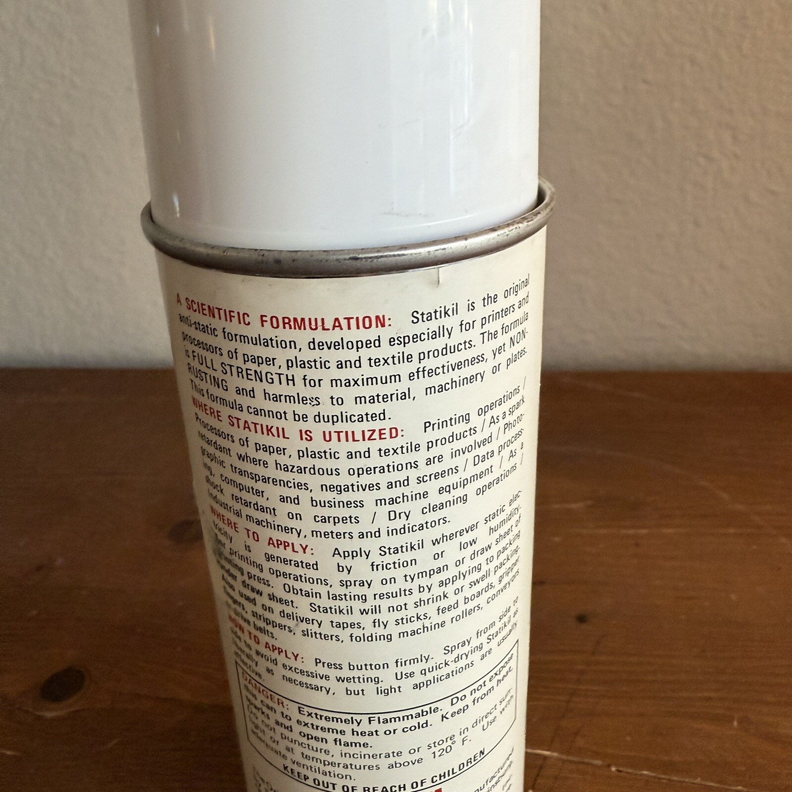 Vintage Statikil Static Electricity Aerosol Spray Can 13 Oz Printers Processors