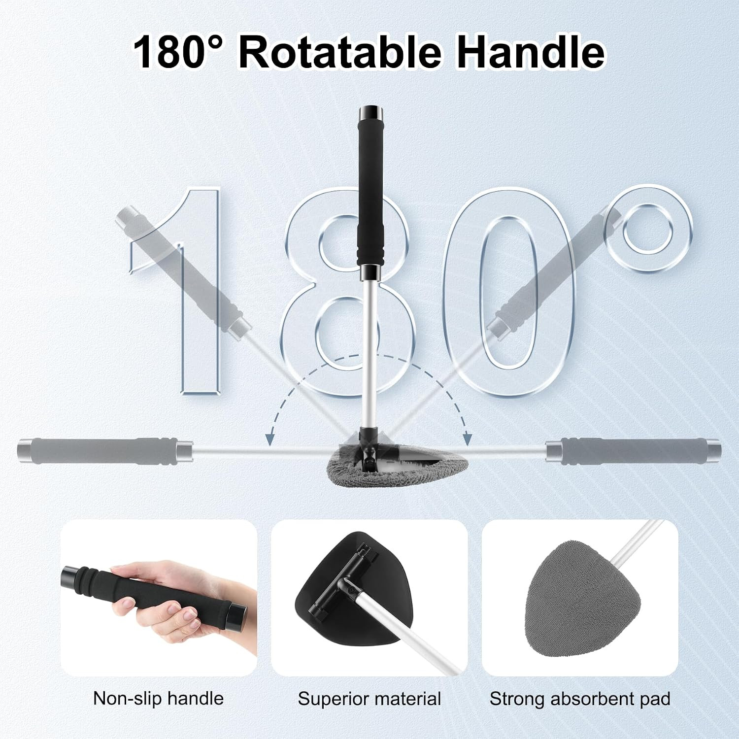 Windshield Cleaner Tool, Car Interior and Exterior Window Cleaning Kit with Exte