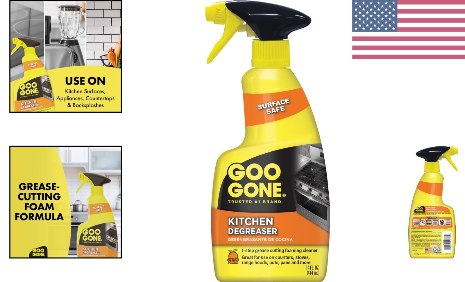 14 Fl. Oz. Biodegradable Kitchen Degreaser – Citrus Scented Grease Remover