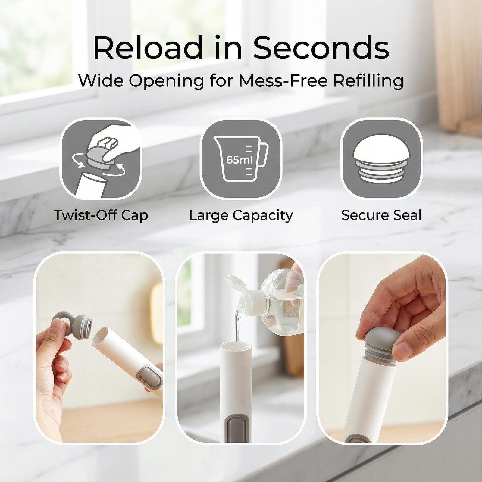 Li&Zhao Dish Brush with Soap Dispenser – Kitchen Sink Brush with Built-in Liq…