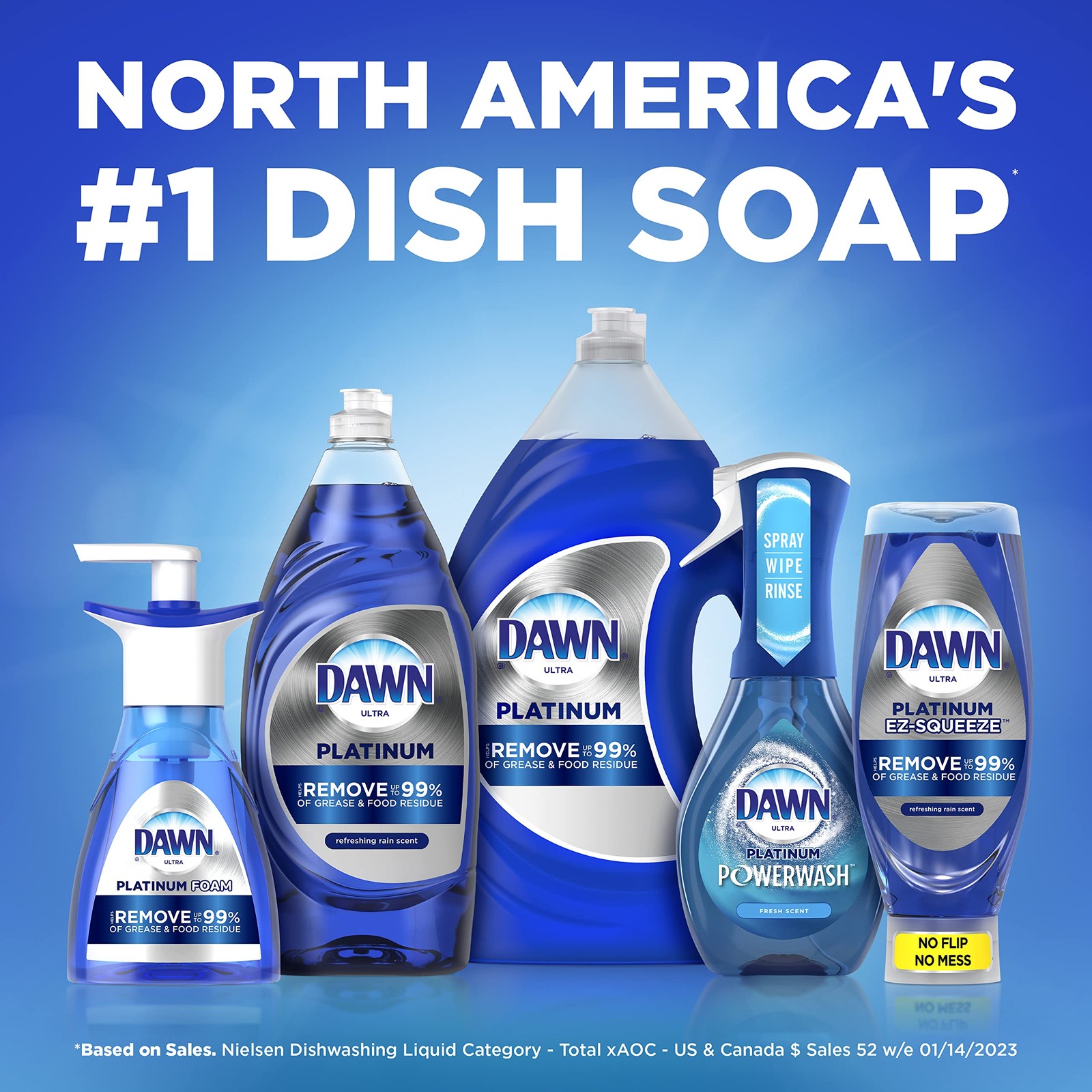 Ultra Platinum Foam Dishwashing Foam, Fresh Rapids Scent, 10.1 fl oz (Packa
