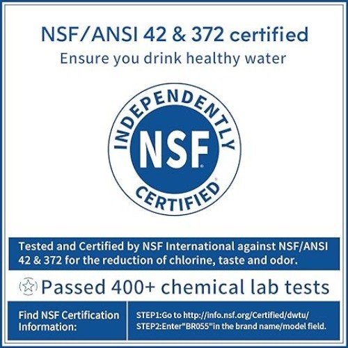 Inline Water Filter, NSF 42/372 Certified, Reduce Chlorine, Odor, Taste, Rust an