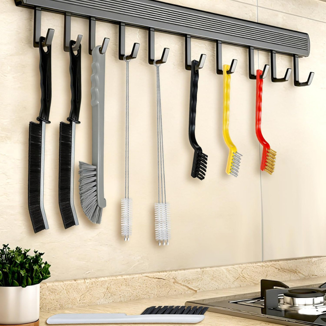 12PCS Crevice Cleaning Brush Set Hard Bristle Grout Tile Cleaner Bathroom Kitche