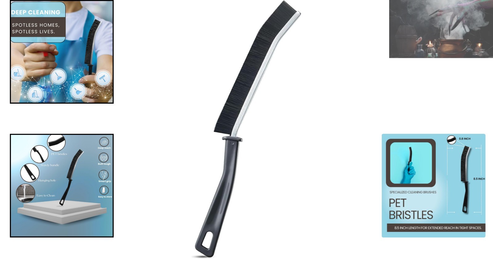 PET Bristle Brush for Deep Cleaning Grout and Shower Tiles – Ergonomic