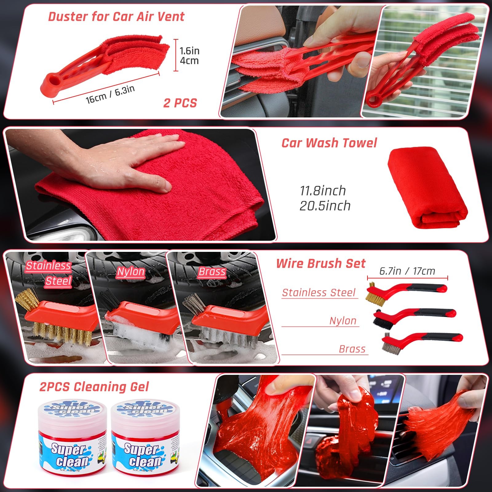 34PCS Car Detailing Brush Set, Car Detailing Kit, Car Detailing Brushes, Car …