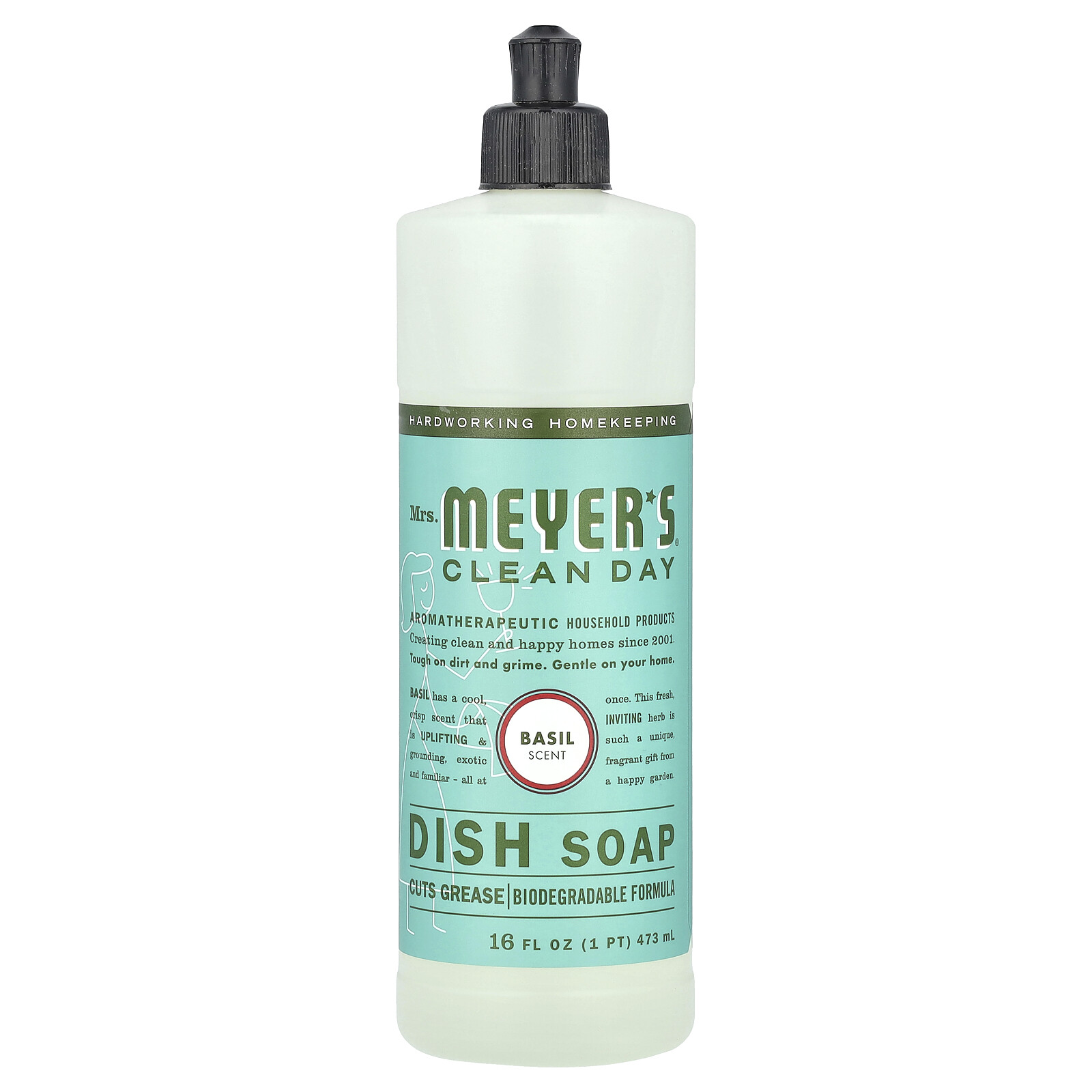 Dish Soap, Basil Scent, 16 fl oz (473 ml)