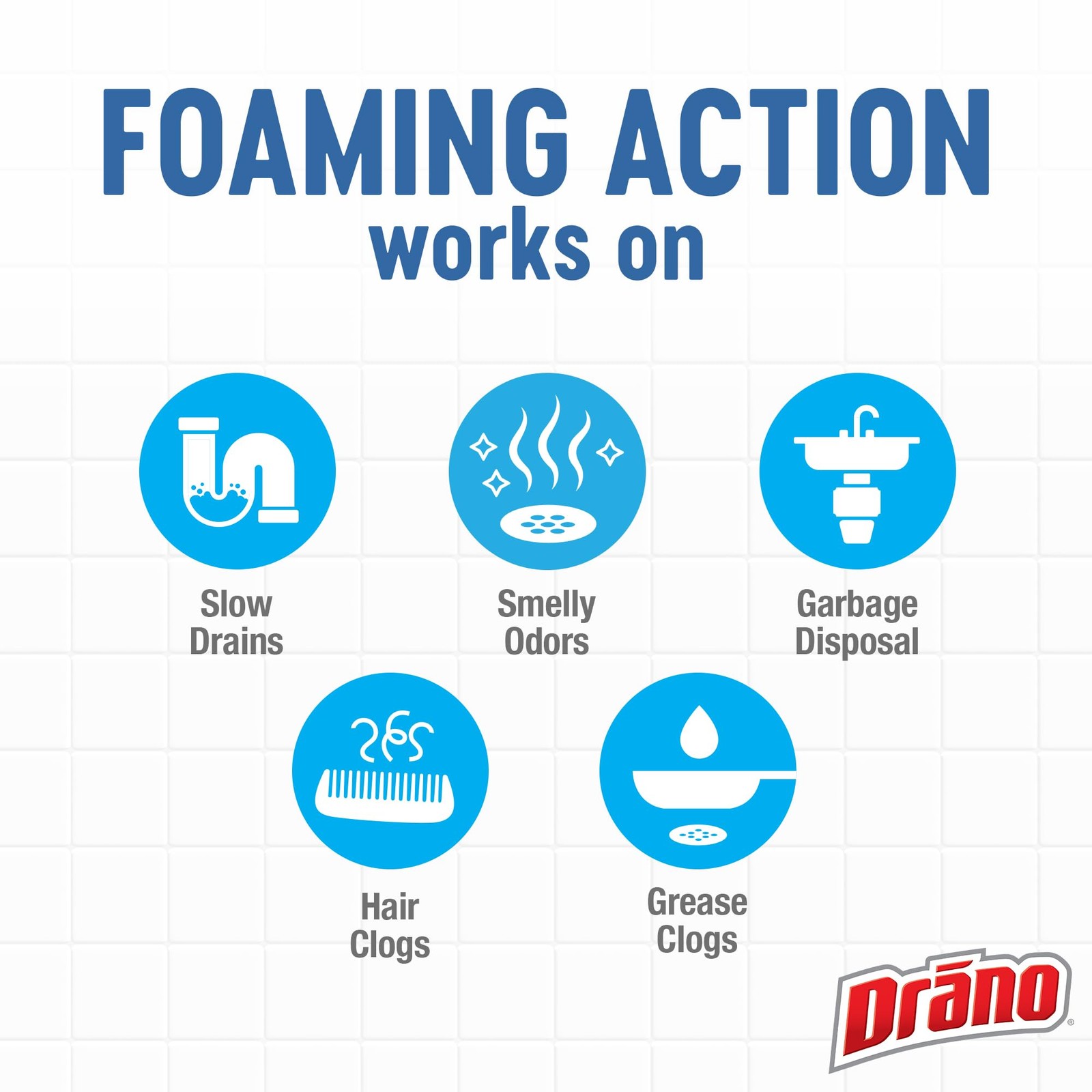 Drain Clog Remover Foamer Unclogs Hair Grease Soap 17 Fl Oz 5 Pack