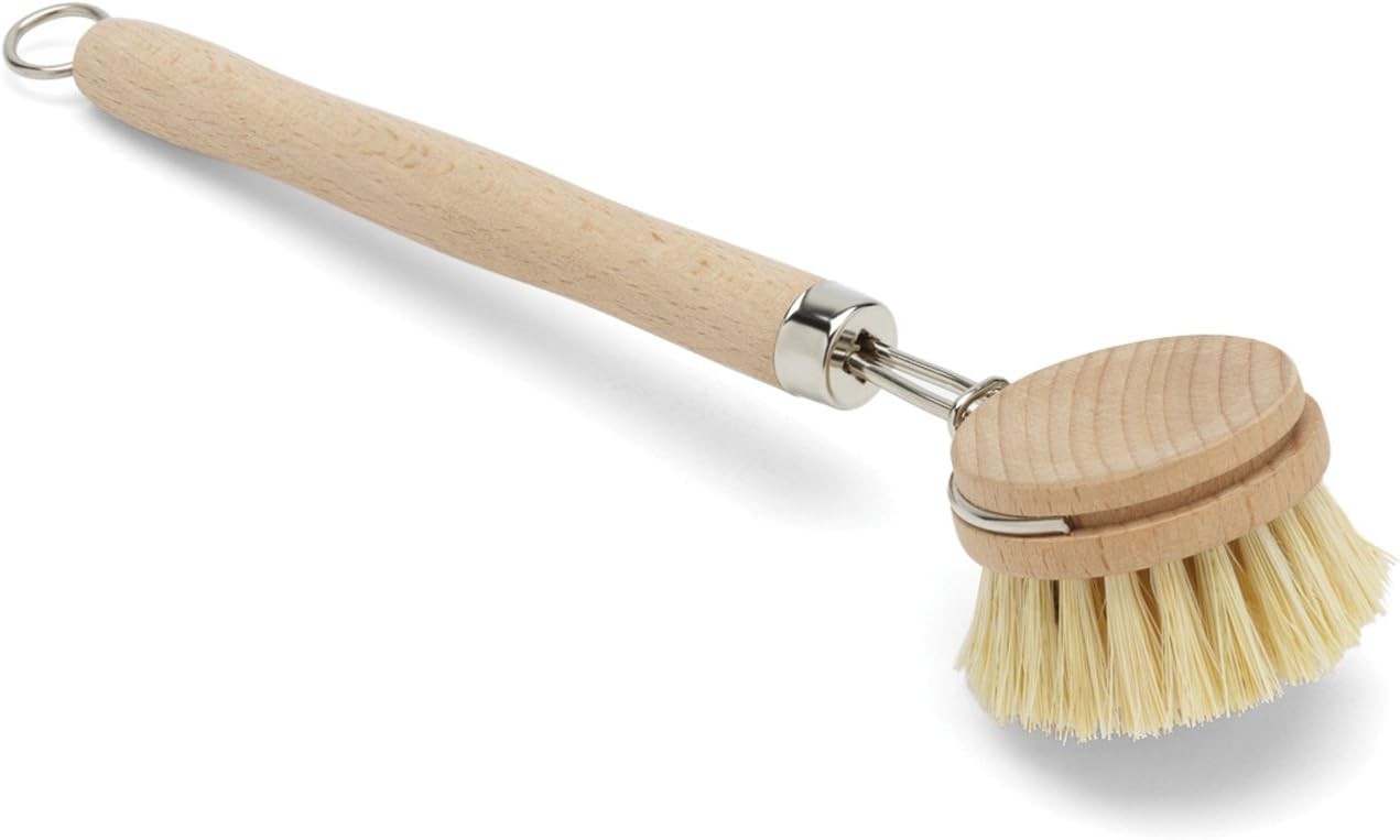 74906 Natural Dish Brush, Tampico Fiber Bristles Brown, 9″