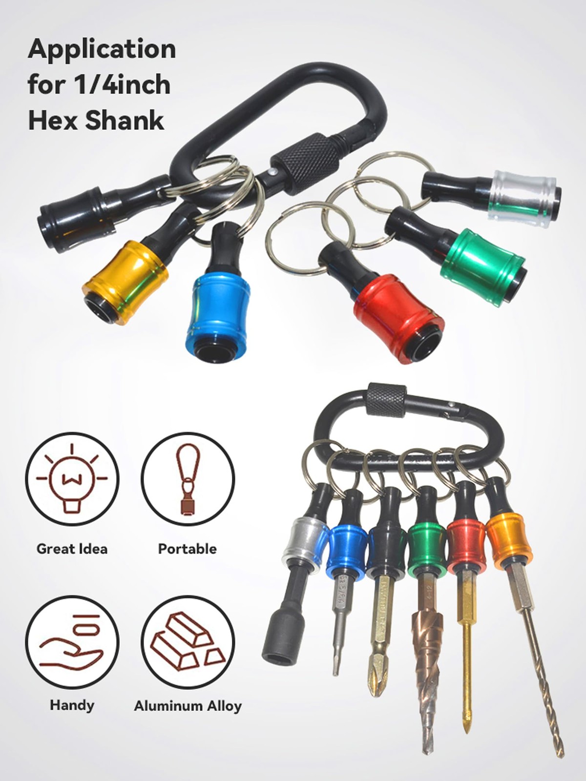 6 Pcs Bit Holders 1/4 Socket, Hex Shank Screwdriver Bit Holder for Impact Dri…