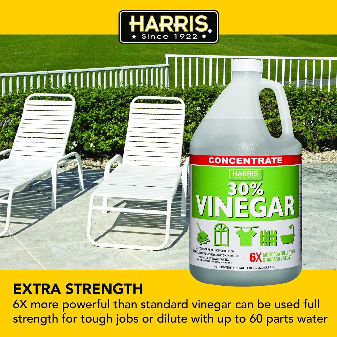 2 Pack Harris 30 Percent Vinegar Concentrated All Purpose Cleaner 1 Gallon Jug