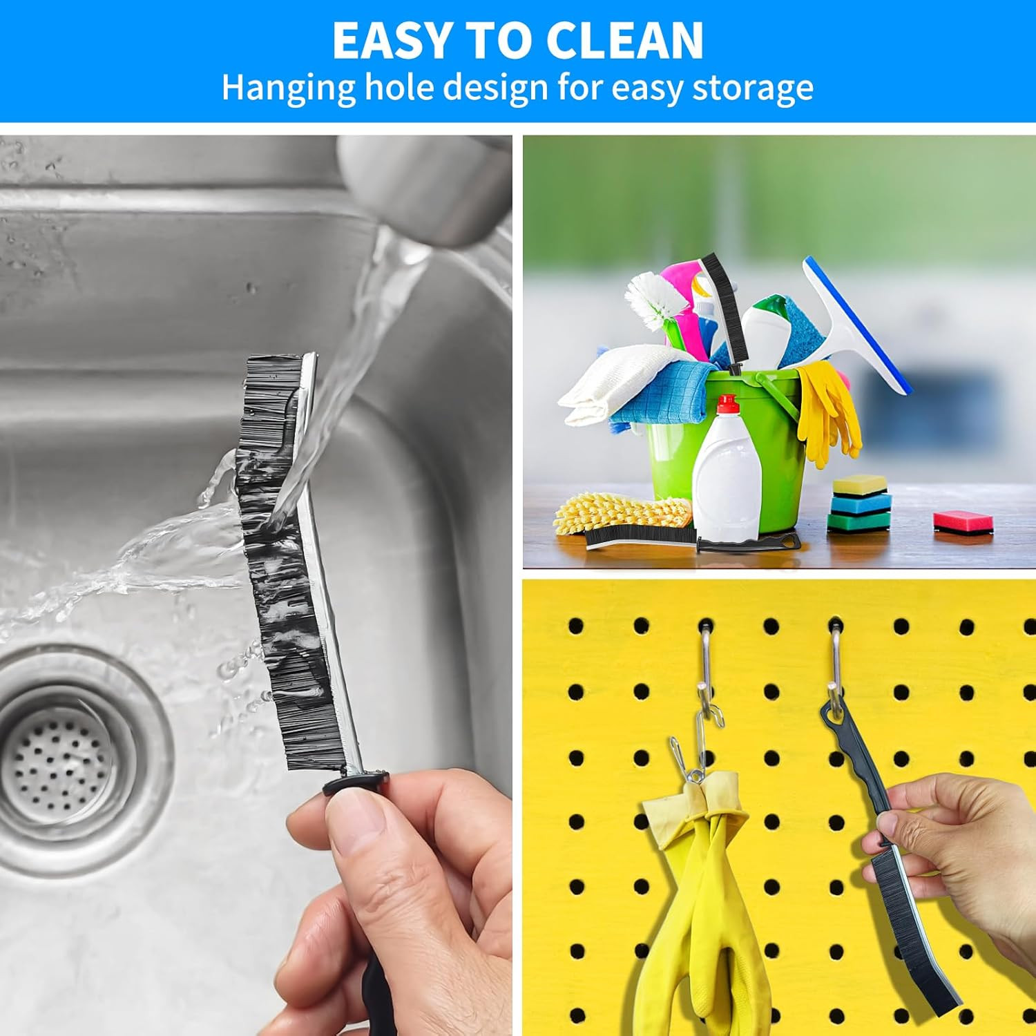 4TH Multi-Purpose Hard Bristle Crevice Cleaning Brush -Deep Reach Gap Cleaning T