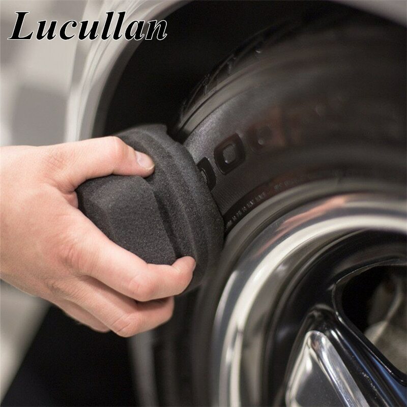 Handheld Wave Type Tire Waxing Sponge Easy Grip Applicator Car Detailing Tool