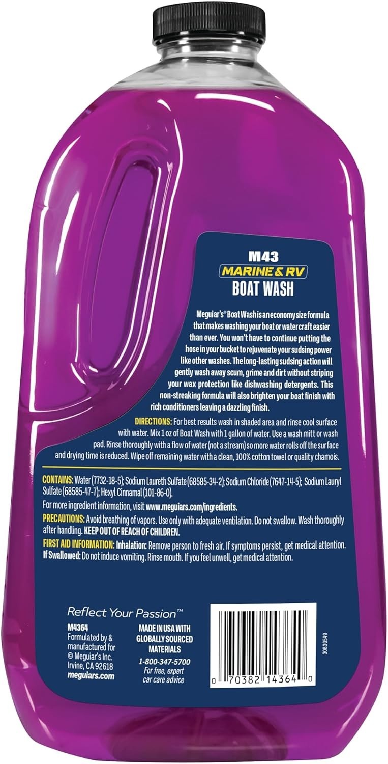 Meguiars Marine Rv Boat Wash 64 Oz Non Streaking Cleaner With Lasting Suds