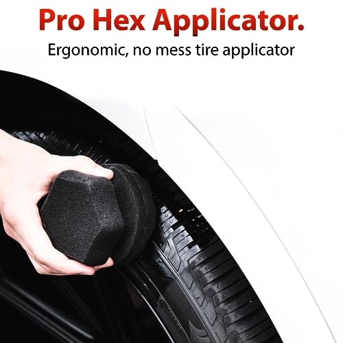 Pro Tire Hex Grip Applicator () – Tire Shine Car Detailing Foam Sponge 3 Pack