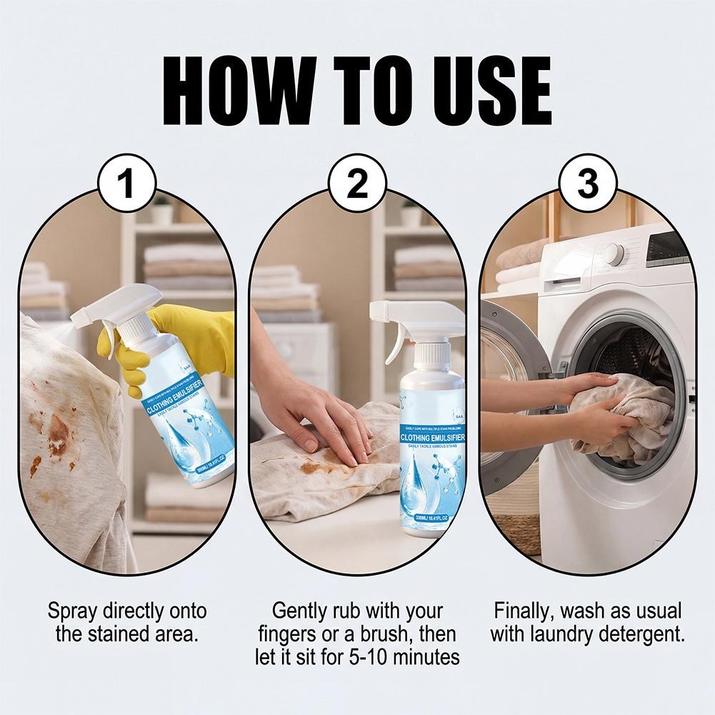 Clothing Emulsifier,Powerful Laundry Stain Remover Spray