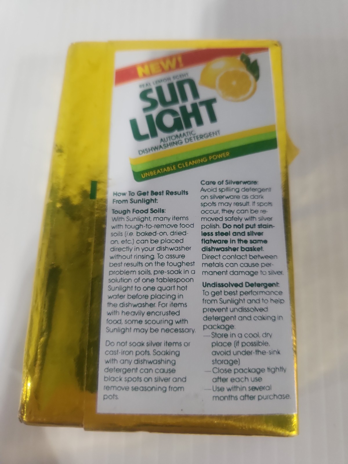 Vintage Powdered Sun Light Dishwashing Detergent 5.8oz – NEW – Lemon Scent
