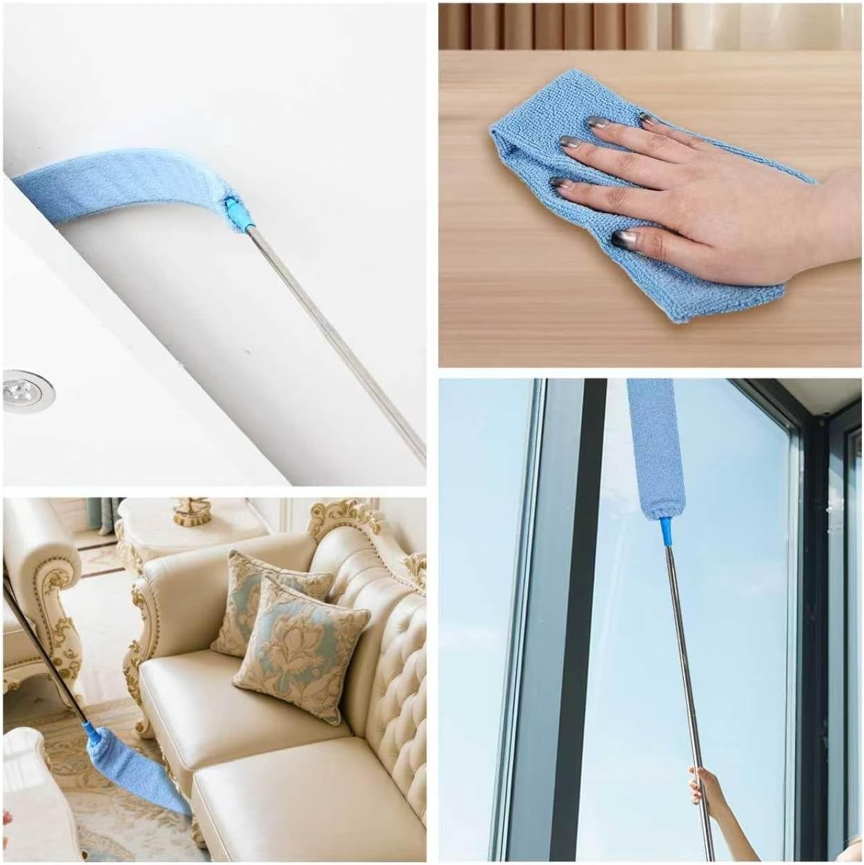 Retractable Gap Duster with 2 Washable Microfiber Cloths – Eco-Friendly Clean…