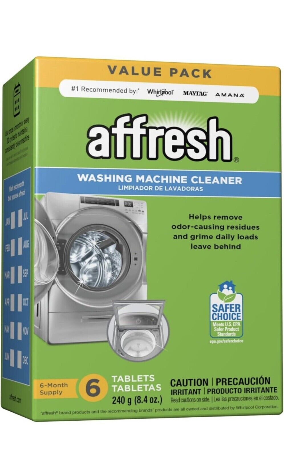 Affresh Washing Machine Cleaner, For Whirlpool, Maytag & Amana, – 6 Tablets