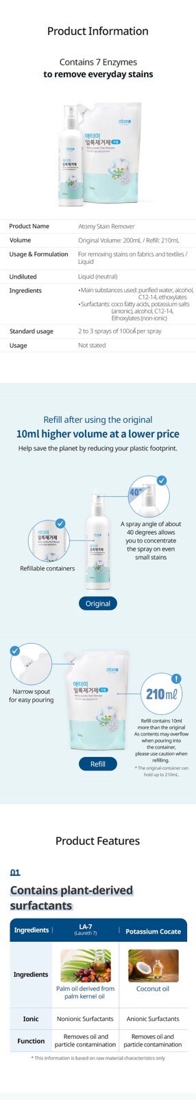 Atomy Laundry Stain Remover 200mL US Seller Fast Shipping