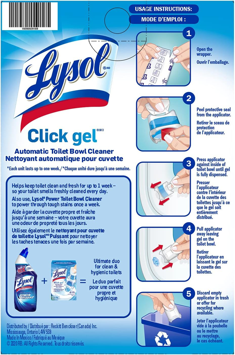 Click Gel Automatic Toilet Bowl Cleaner Ocean Fresh 6-Pack