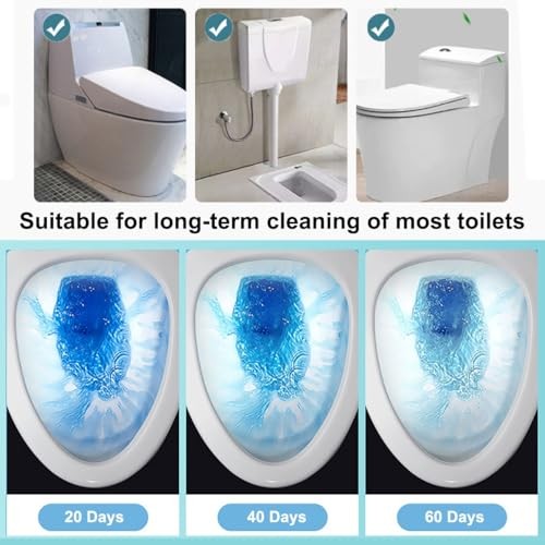 Toilet Bowl Cleaner, 3 Pack Automatic Toilet Cleaner Bottle, Long-Lasting Deep