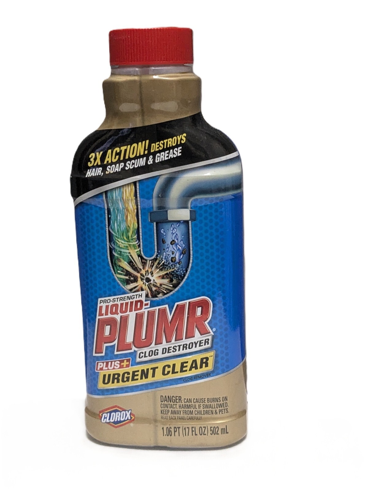 Liquid Plumr Urgent Clear 17 Oz. Pro-Strength Liquid Drain Cleaner 3 ACTION!