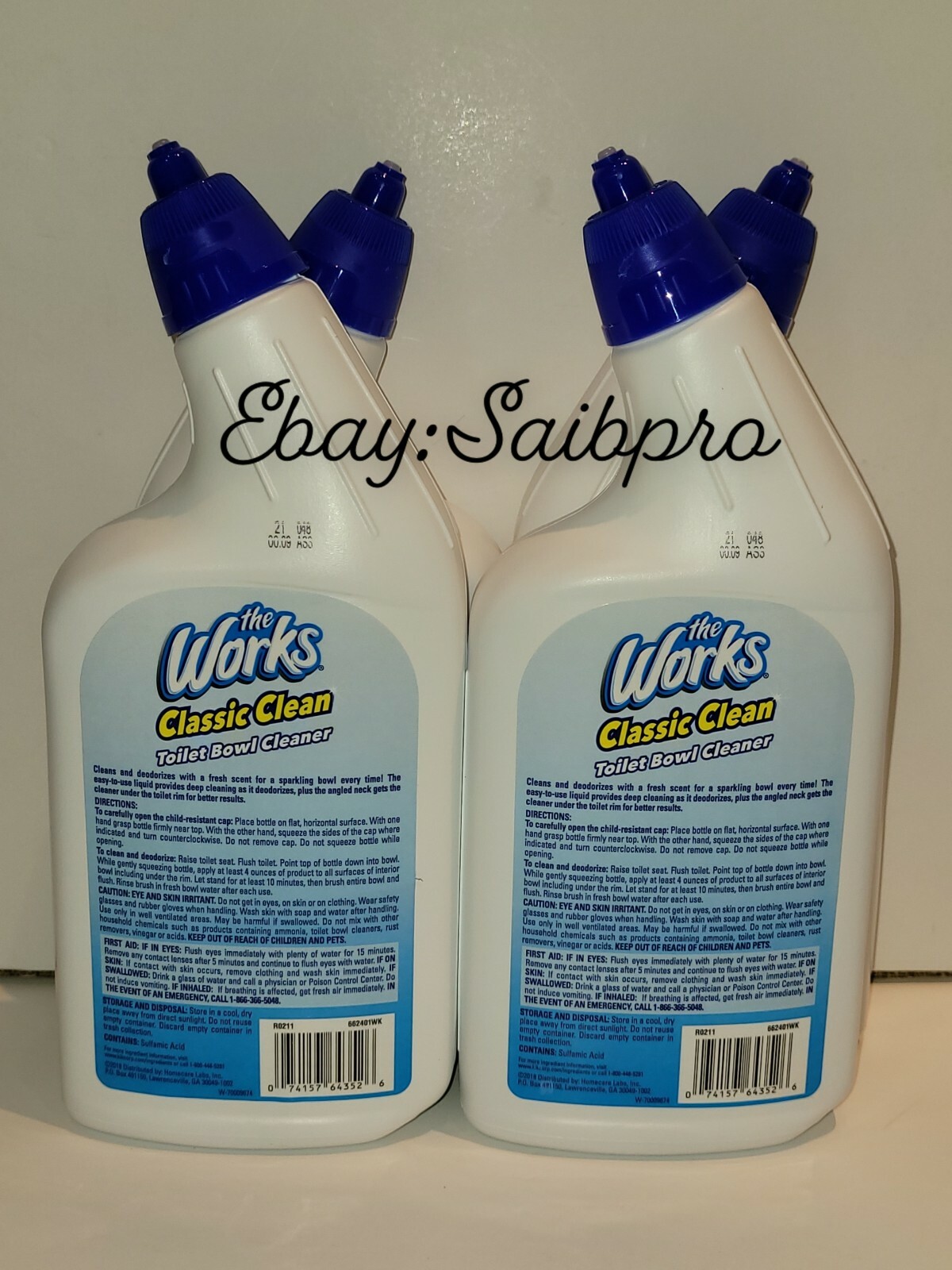 4 Packs The Works Toilet Bowl Cleaner 24oz each FAST SHIPPING