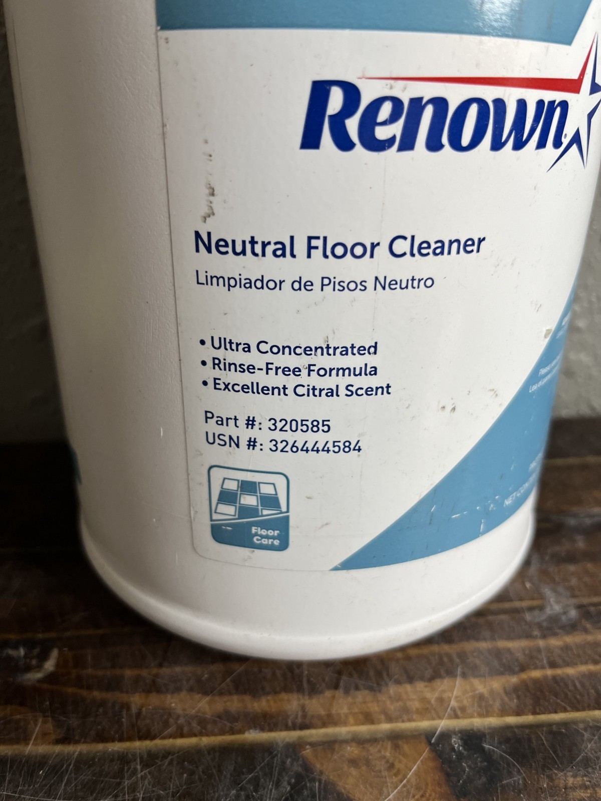Renown Neutral Floor Cleaner 320585 Ultra Concentrated Citral Scent 1 Gallon