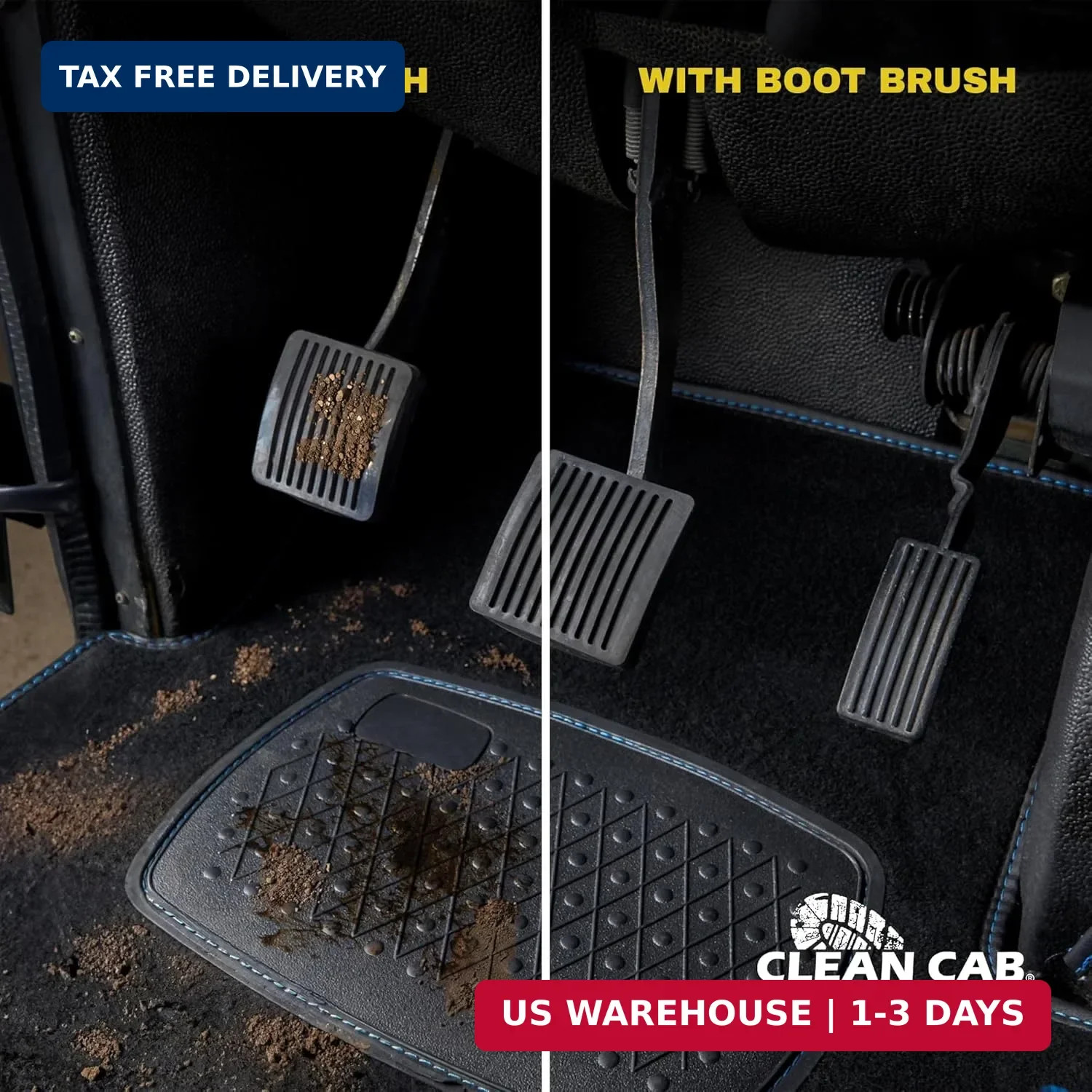 Universal Fit Truck Step Mounted Brush – Heavy Duty Boot Brush for Trucks, RVs,