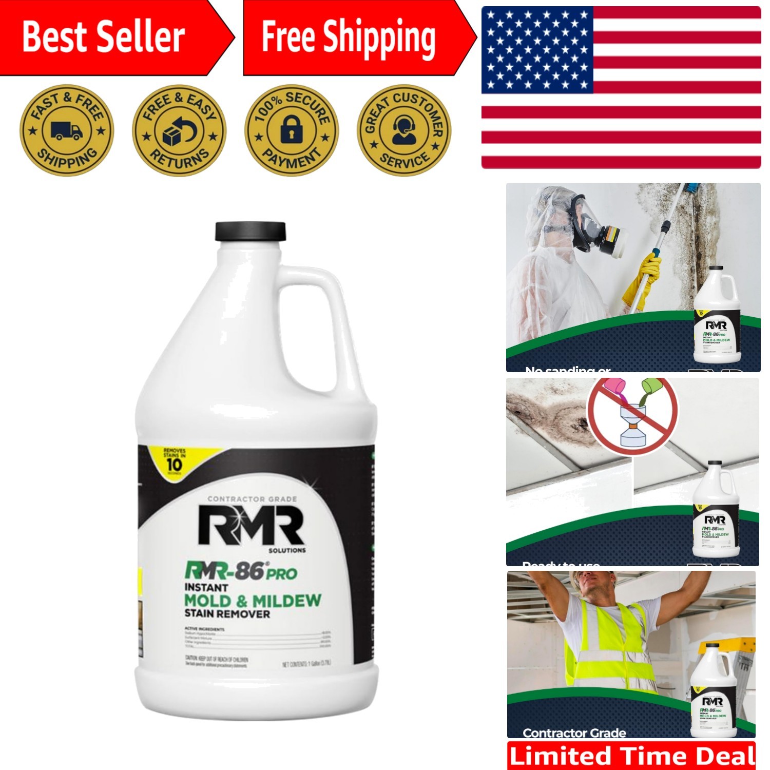 Instant Mold and Mildew Remover – RMR-86 Pro, 1 Gallon Liquid Solution