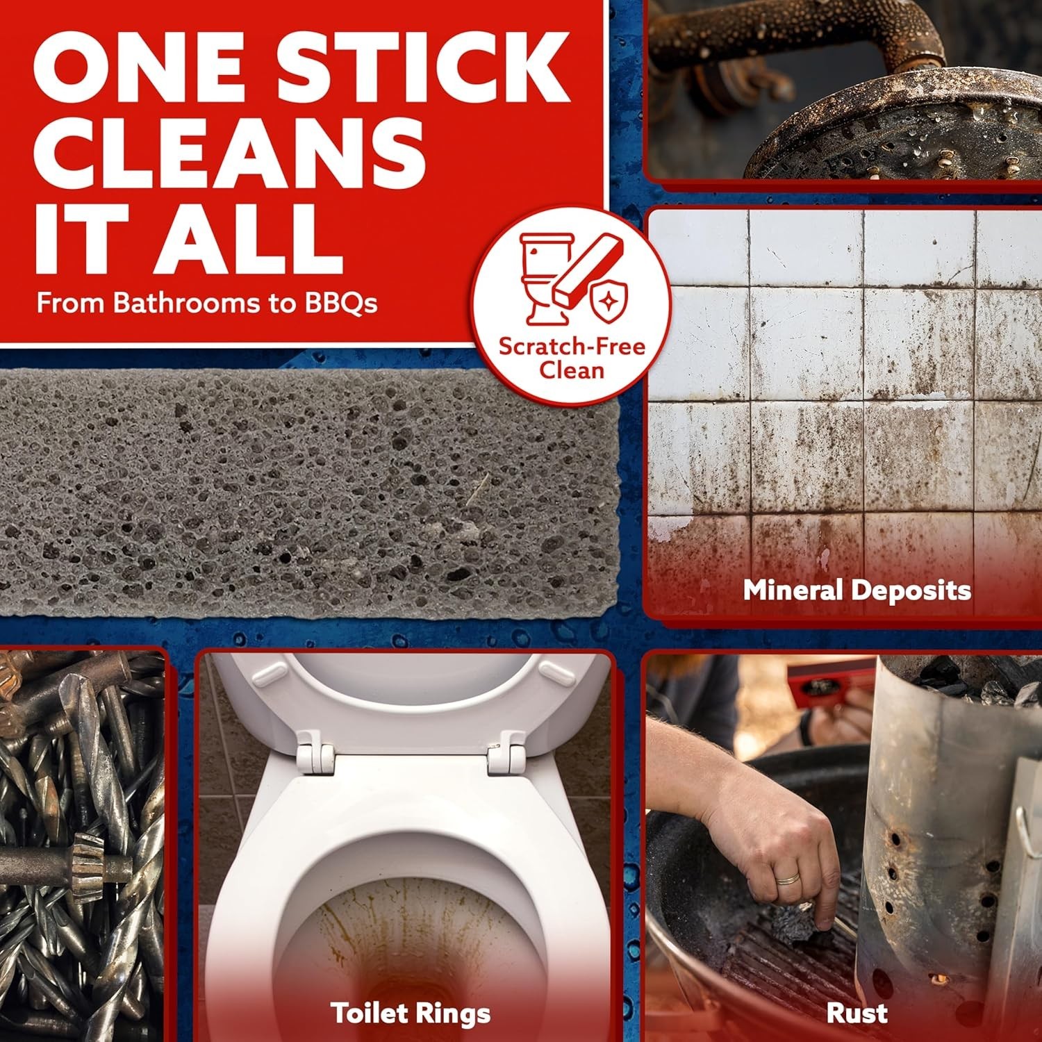 Extra Strong Pumice Cleaning Bars 2 Pack for Tile and Bathroom Surfaces