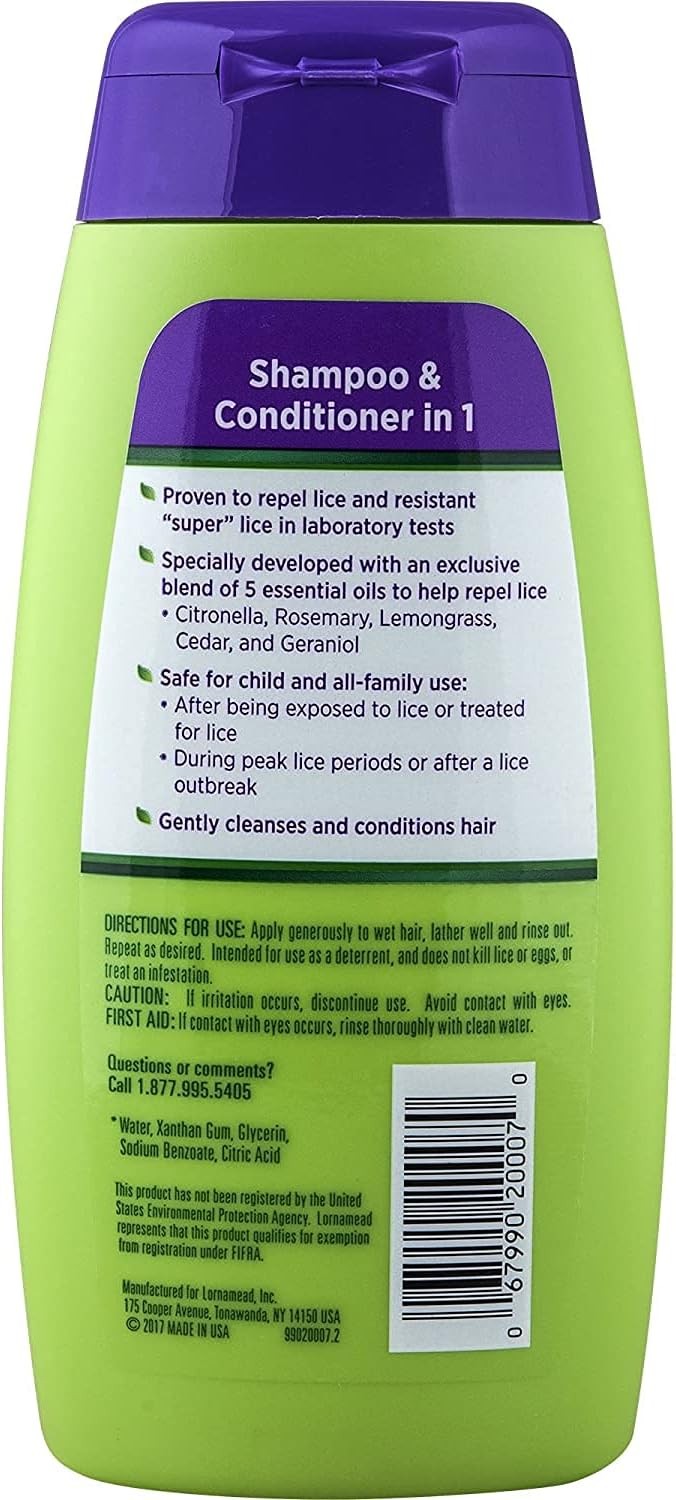 Lice Shield Shampoo & Conditioner in 1, Repels Lice and Super Lice, 10 fl oz