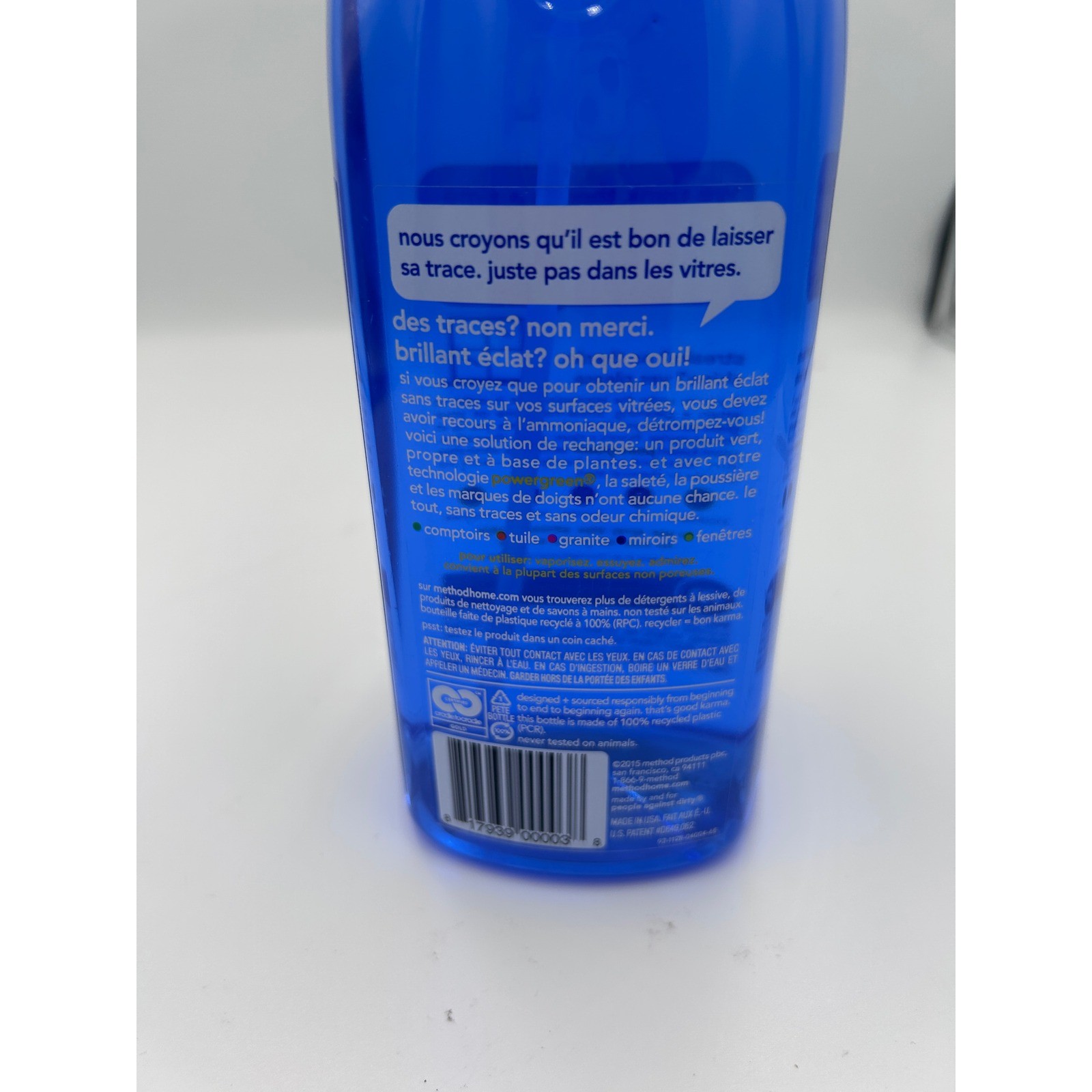 Method Glass + Surface Cleaner Naturally Derived Mint Scent 28oz 828ml Bottle