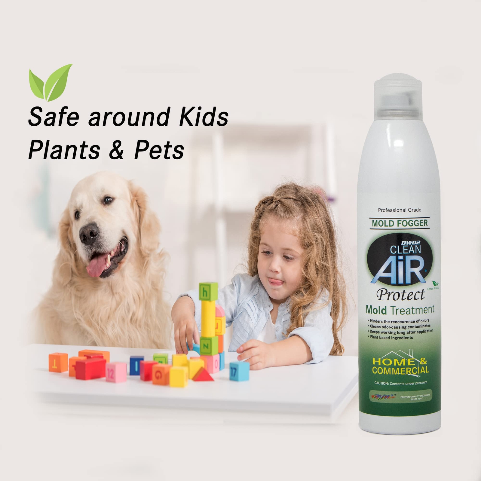DWD2 Clean Air Protect Fogger 8oz Mold Odor Treatment Multi Surface Odor Elim…