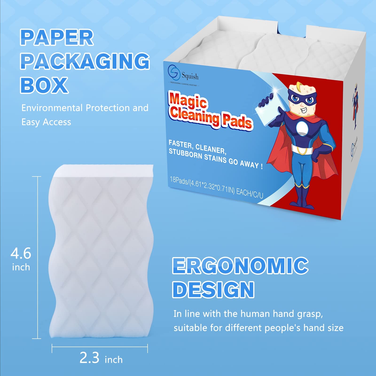 Magic Eraser Sponge, 18 Pack Cleaning Pads for Walls, Oven, Kitchen, and Shoe…