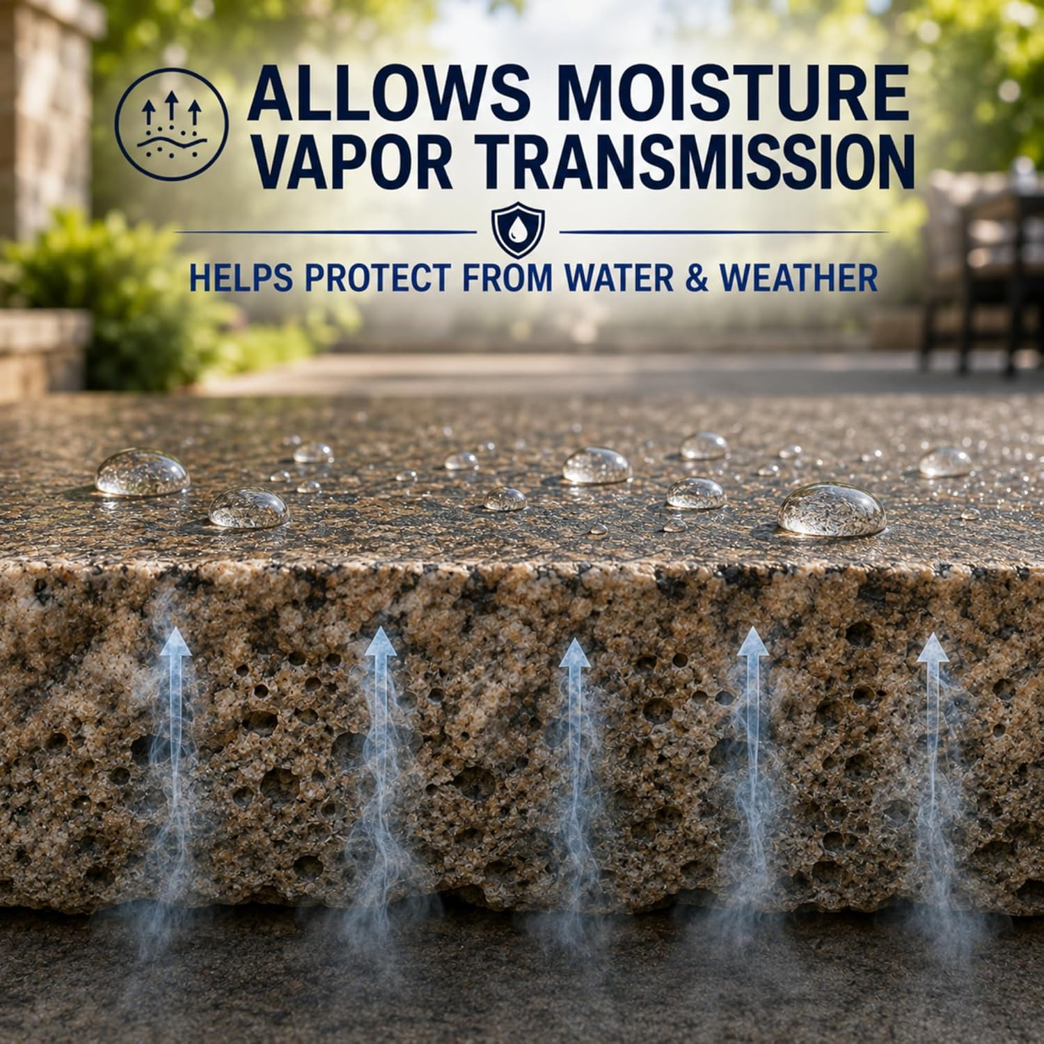 Color Enhancer Sealer for All-Natural Stone and Pavers. Marble, Travertine, Lime