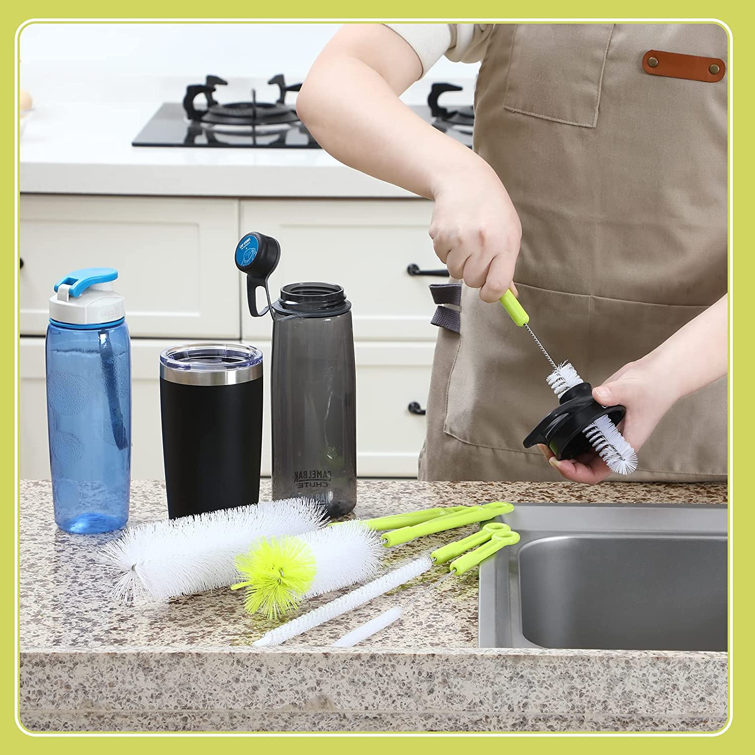 Bottle Cleaning Brush Set – Long Handle Bottle Cleaner for Washing Narrow Neck