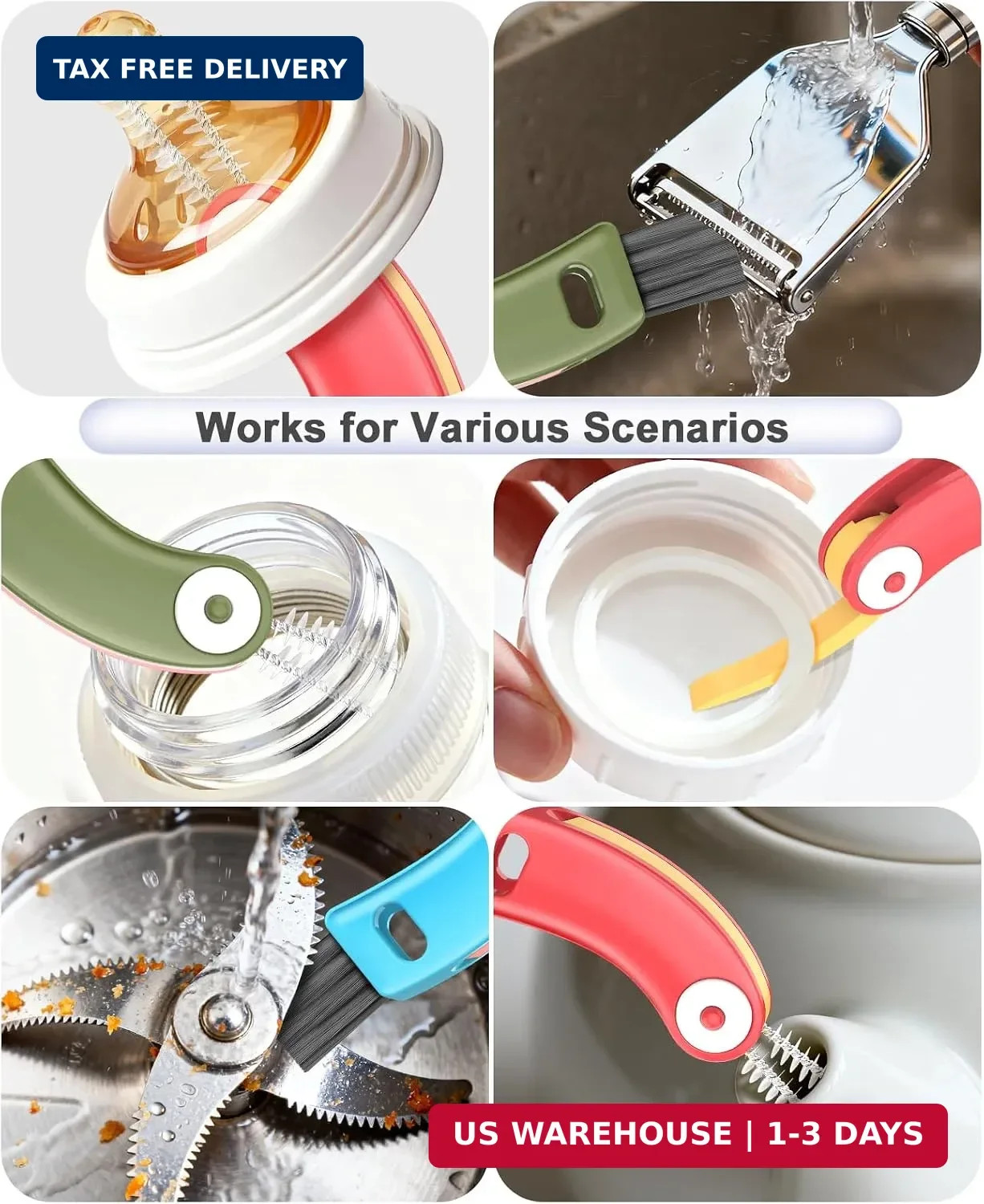 3 in 1 Cup Lid Cleaning Brush 3 PCS – Multifunctional Cleaning Brush Set for Tig