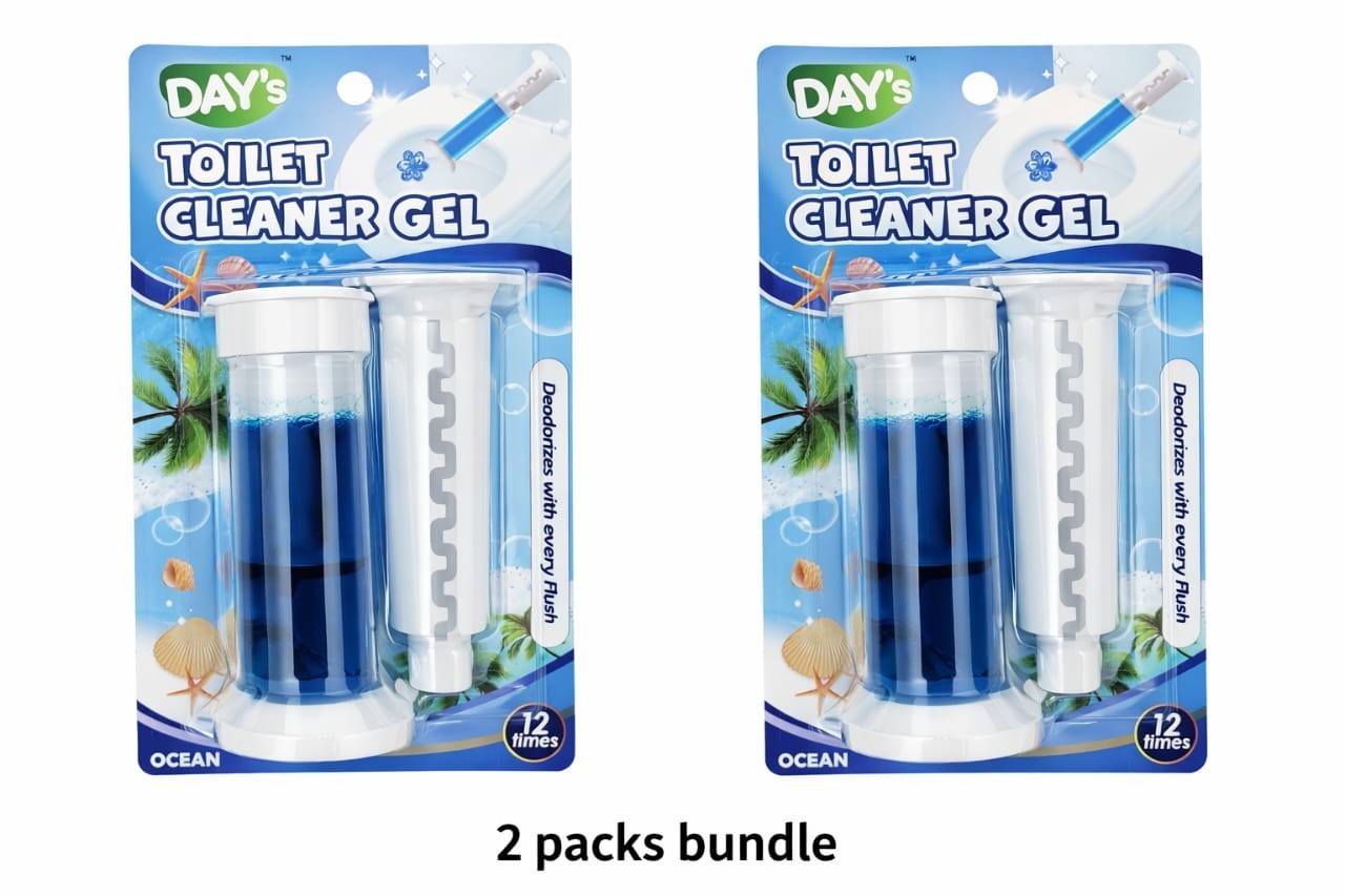 2Packs for 12 Uses Each -Toilet Cleaner Gel Stamp Deodorizer Fresh Ocean Scent