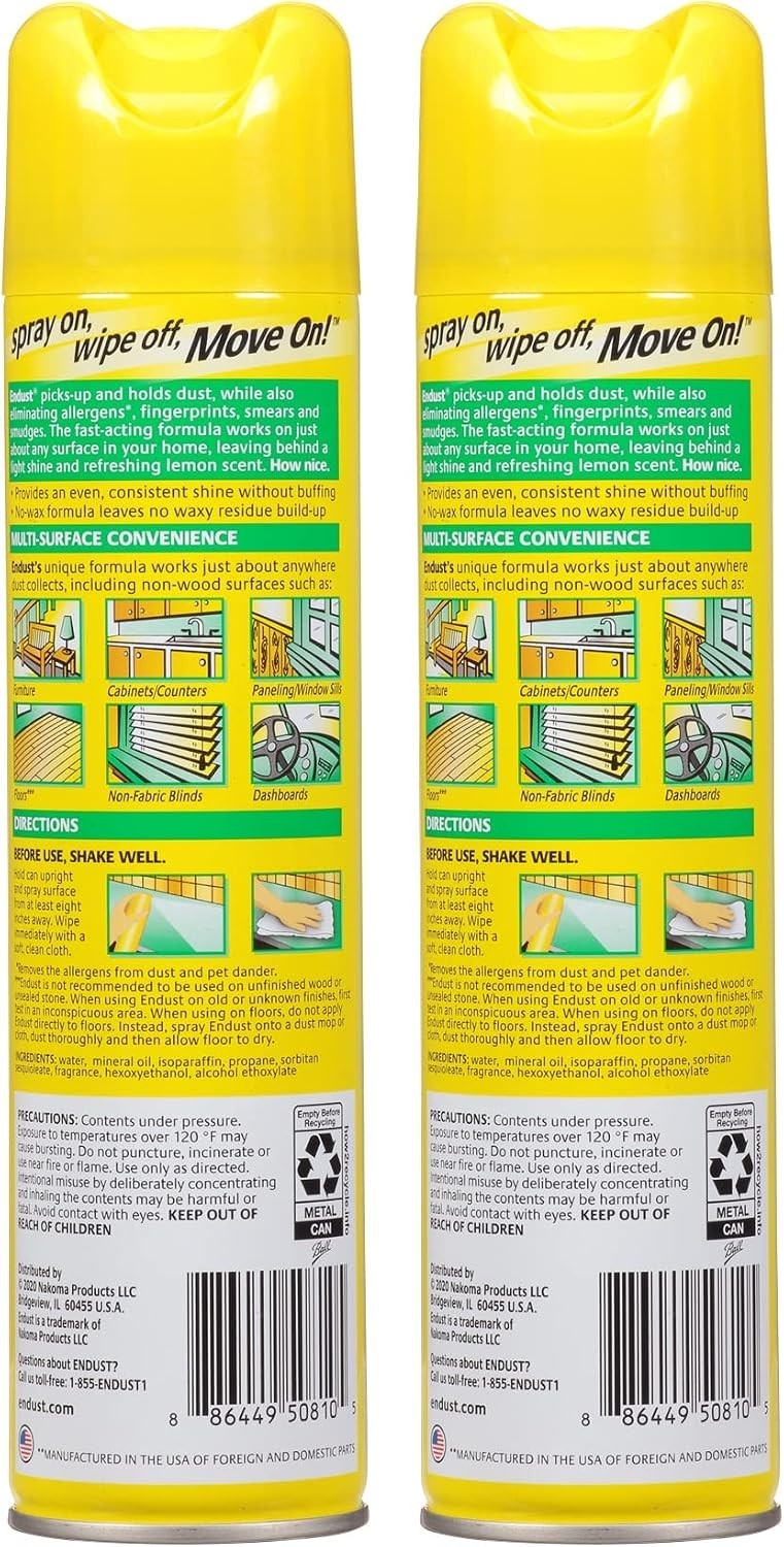 Multi-Surface Dusting and Cleaning Spray, Lemon Zest, 12.5 Ounce Pack of 2